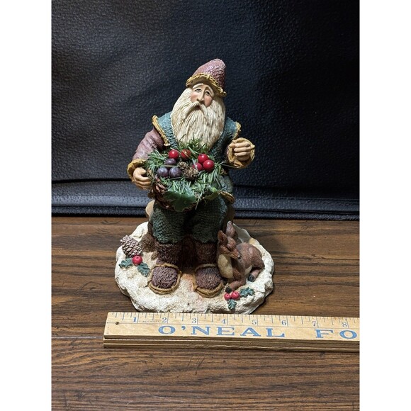 Vintage Old World Or Folk Art Style Santa With Natural, Rustic Appearance , Dear - Picture 6 of 10